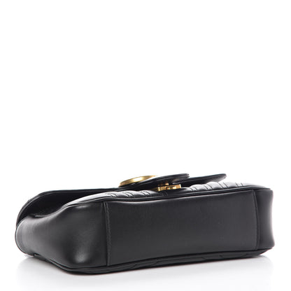 Gucci Calfskin Matelasse Mini GG Marmont Shoulder Bag Black 4 of 8