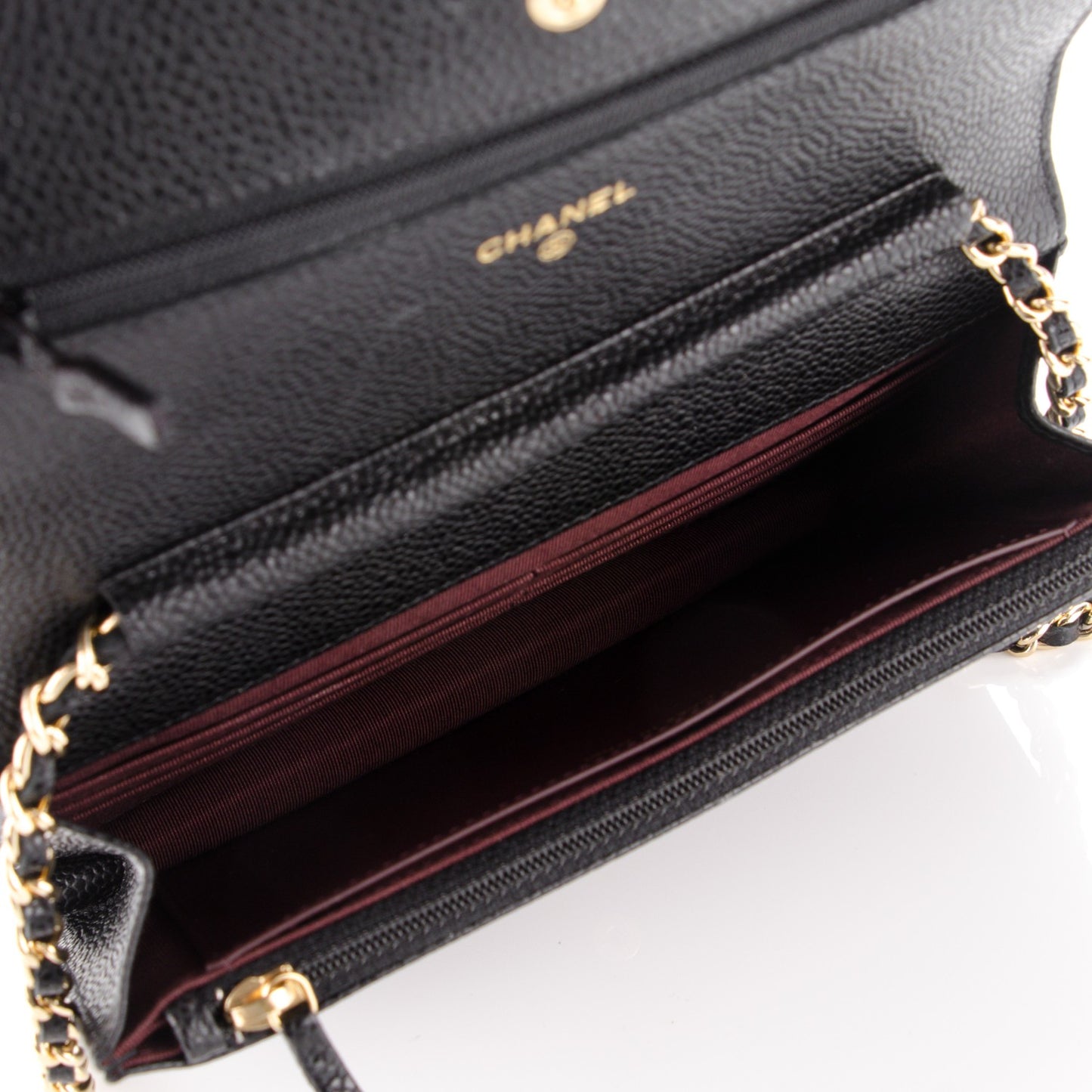Caviar Quilted Wallet On Chain WOC Black