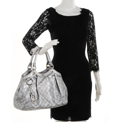 Gucci Guccissima Medium Sukey Tote Silver 2 of 7