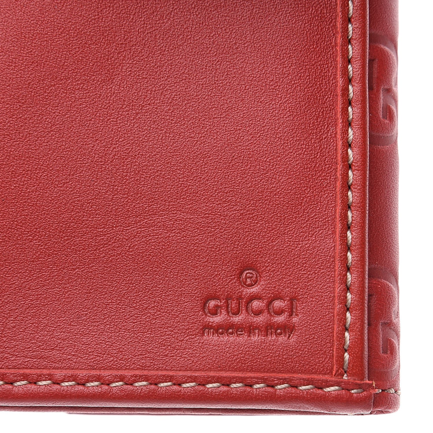 Gucci Guccissima Heart Lock Continental Wallet Red 6 of 8