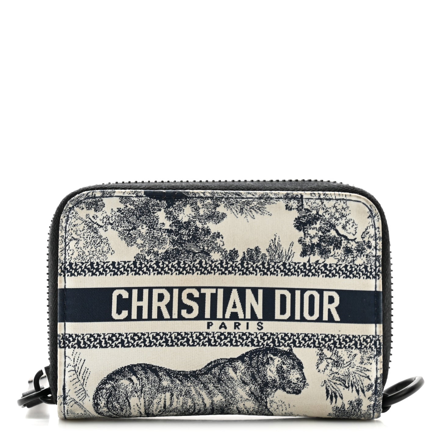 Technical Fabric Embroidered Toile De Jouy DiorTravel Detachable Card Holder Blue