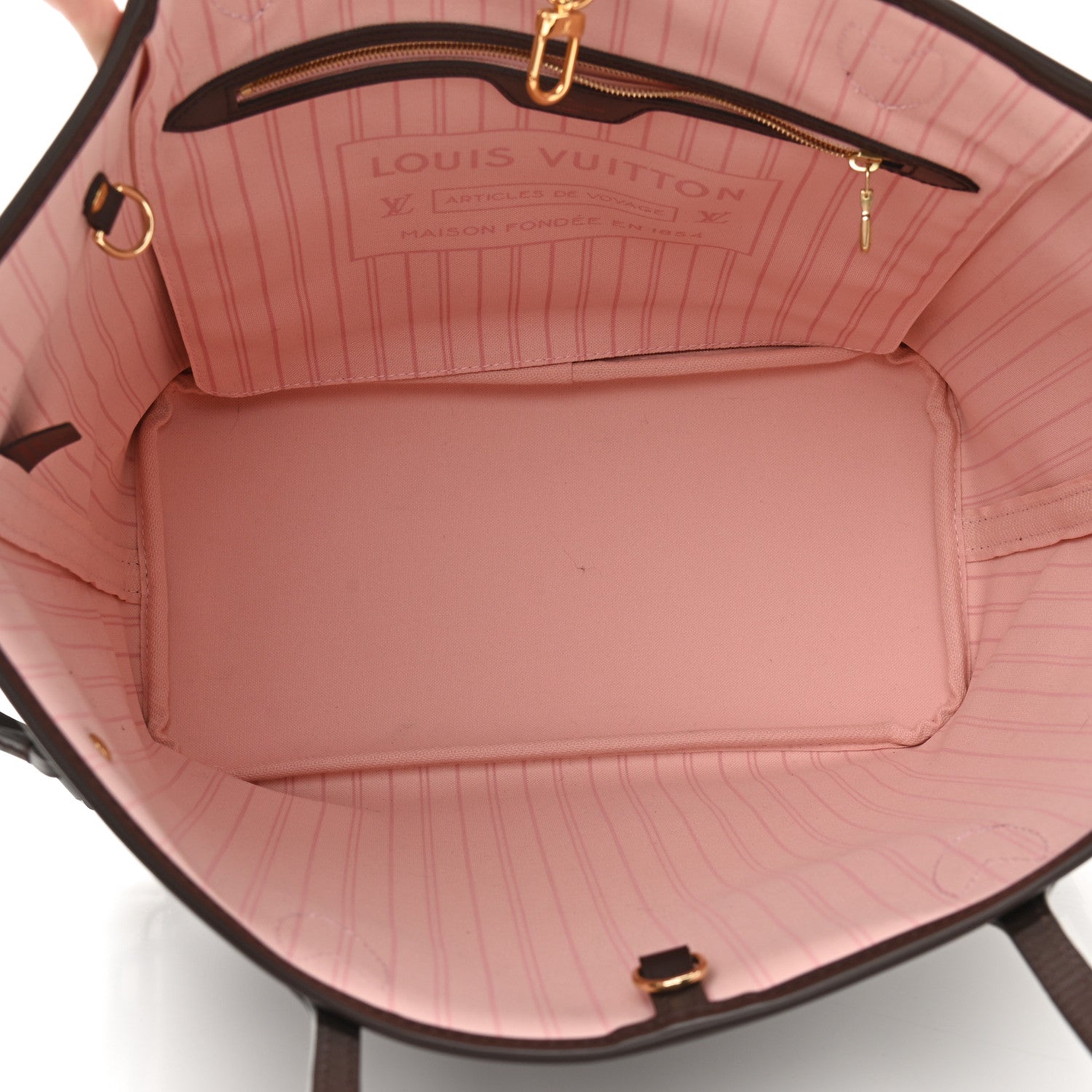 Louis Vuitton Damier Ebene Neo Neverfull MM Rose Ballerine 5 of 10