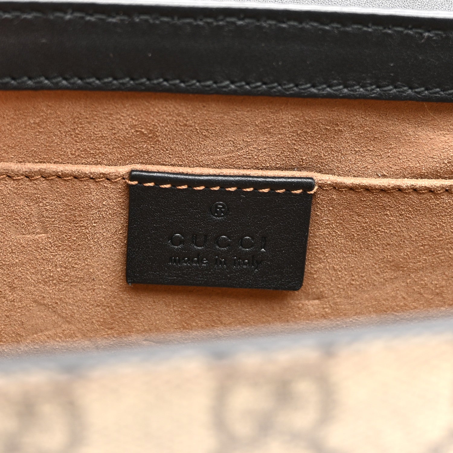 Gucci GG Supreme Monogram Calfskin Small Padlock Shoulder Bag Beige Black Cuir 6 of 11
