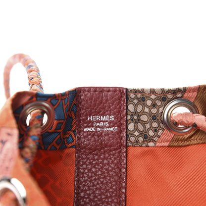 Hermes Silk Togo Carre en Cravates Soie Cool Flamingo Pink Deer Brown Orange 7 of 9