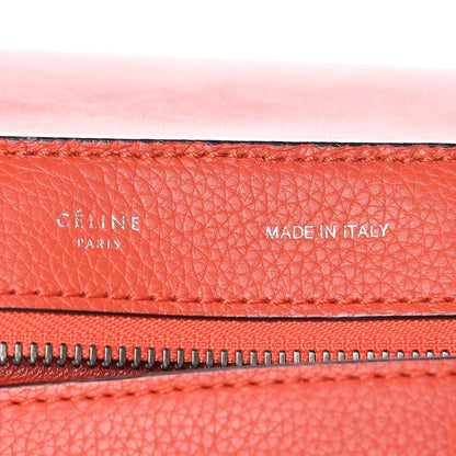 Celine Drummed Calfskin Suede Medium Trapeze Vermillion 7 of 13