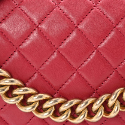Chanel Lambskin Quilted Medium Boy Flap Dark Pink 8 of 10