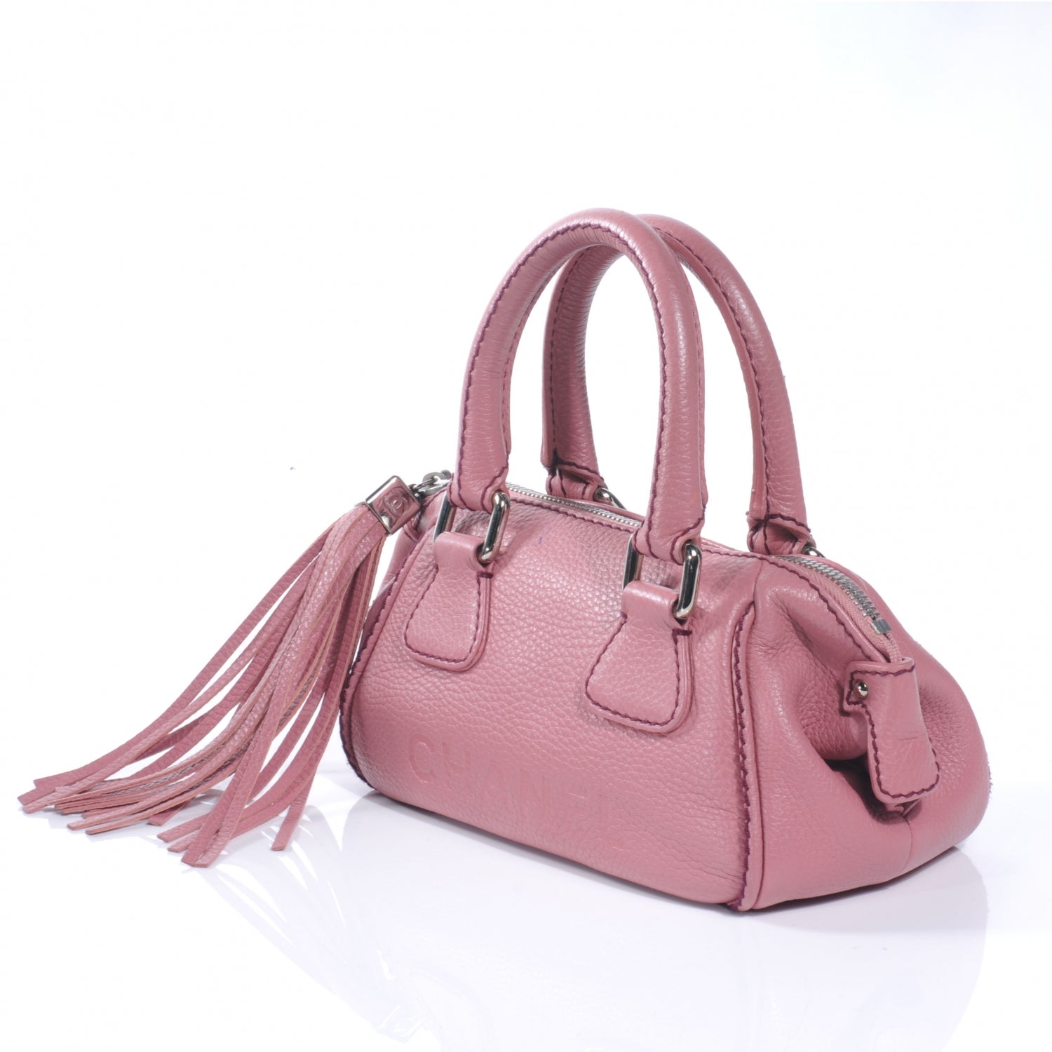 Chanel Leather Small Tassel Handbag Pink 6 of 10