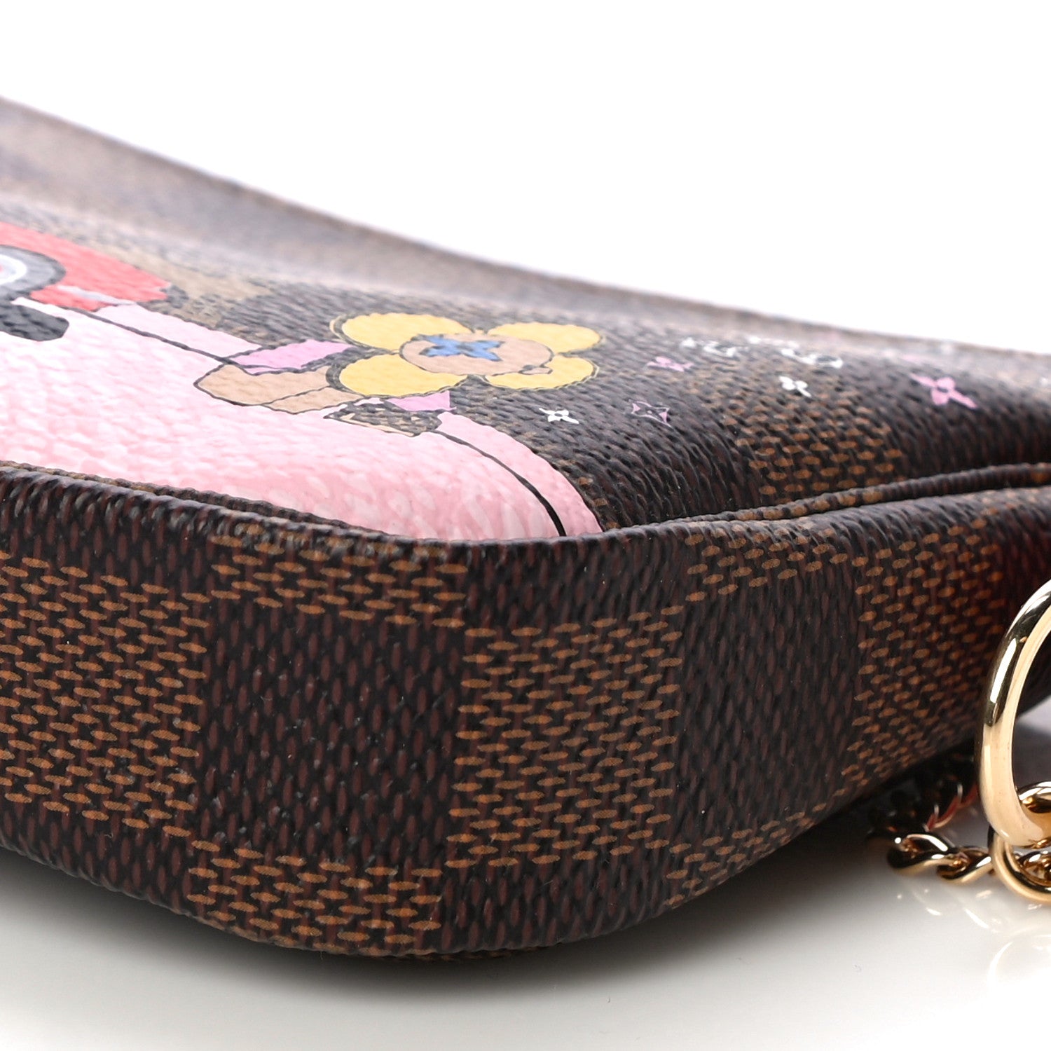 Louis Vuitton Damier Ebene 2019 Christmas Animation Mini Pochette Accessories Red 10 of 11