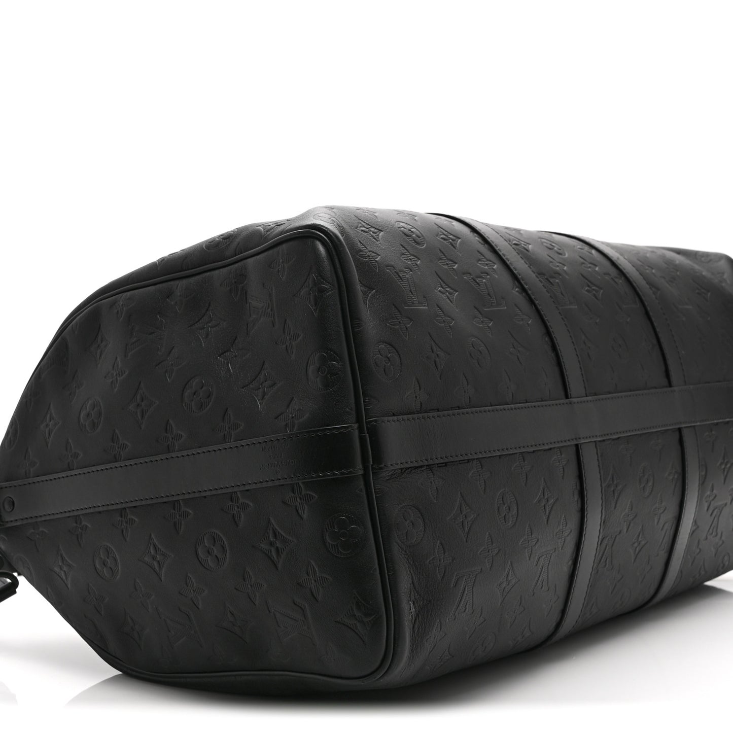Calfskin Shadow Monogram Keepall Bandouliere 50 Black