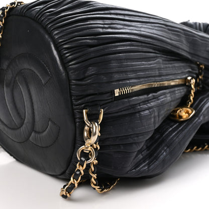 Chanel Iridescent Crumpled Calfskin Small Coco Pleats Backpack Black 10 of 10