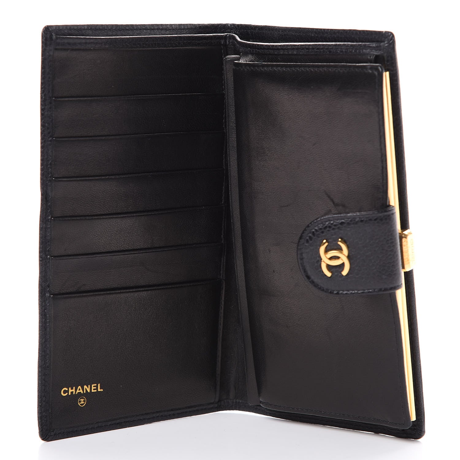 Chanel Caviar Stitched French Wallet Black 4 of 12
