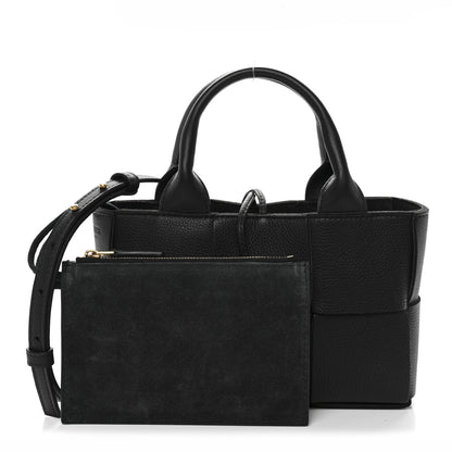 Bottega Veneta Grained Calfskin Intrecciato Mini Arco Tote Black 3 of 14