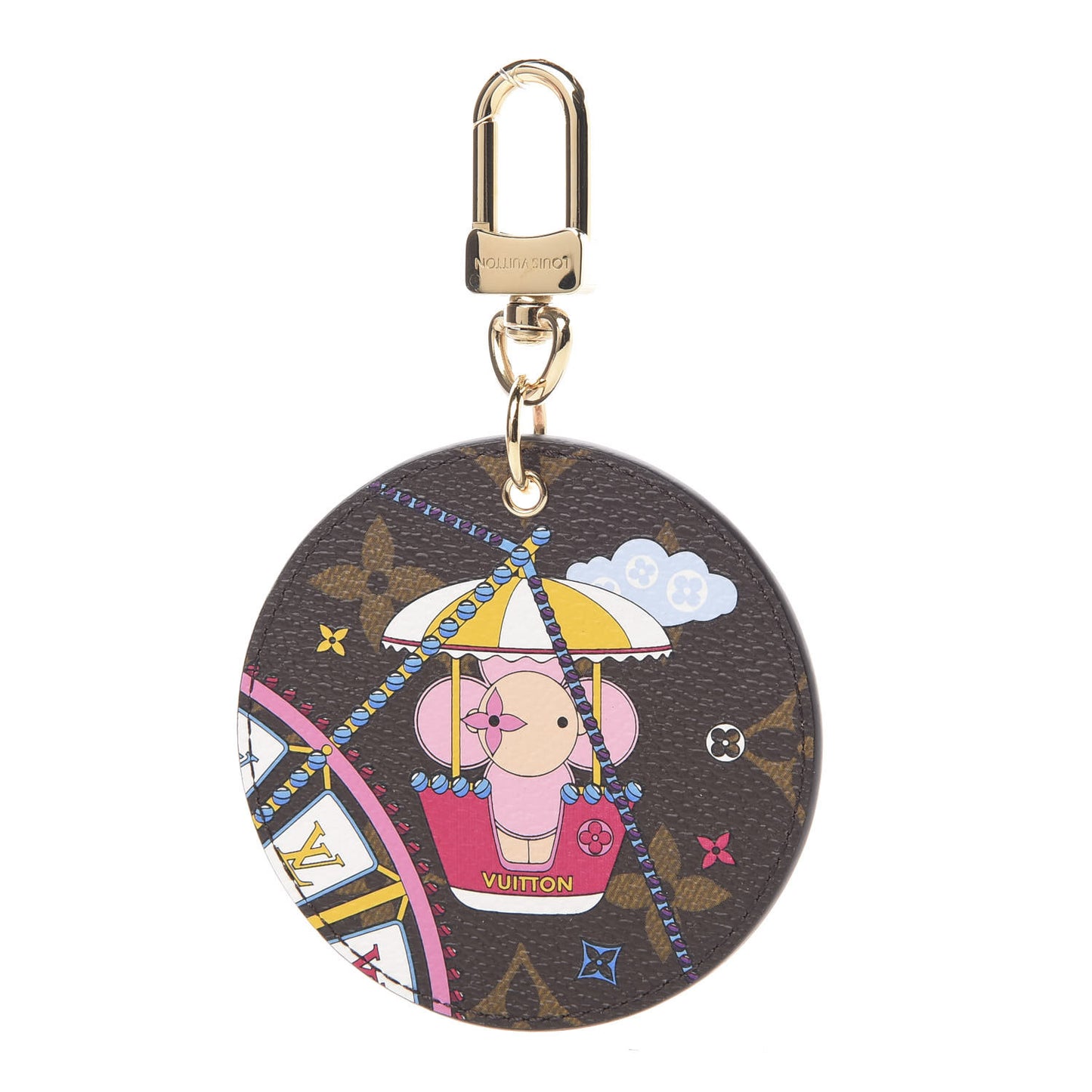 Monogram 2020 Christmas Animation Big Wheel Bag Charm Key Ring Rose Ballerine