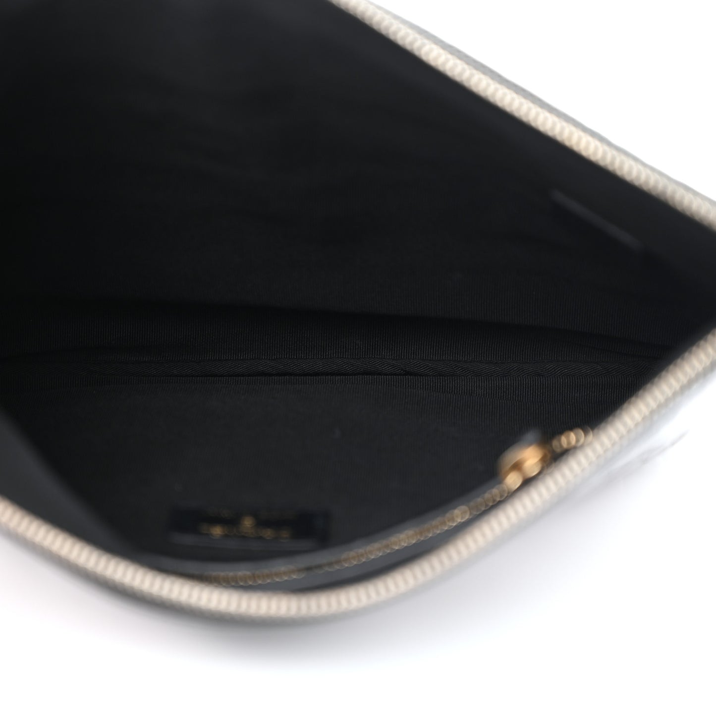 Calfskin Crocodile Embossed Cocodile Medium Cosmetic Case Black Gold