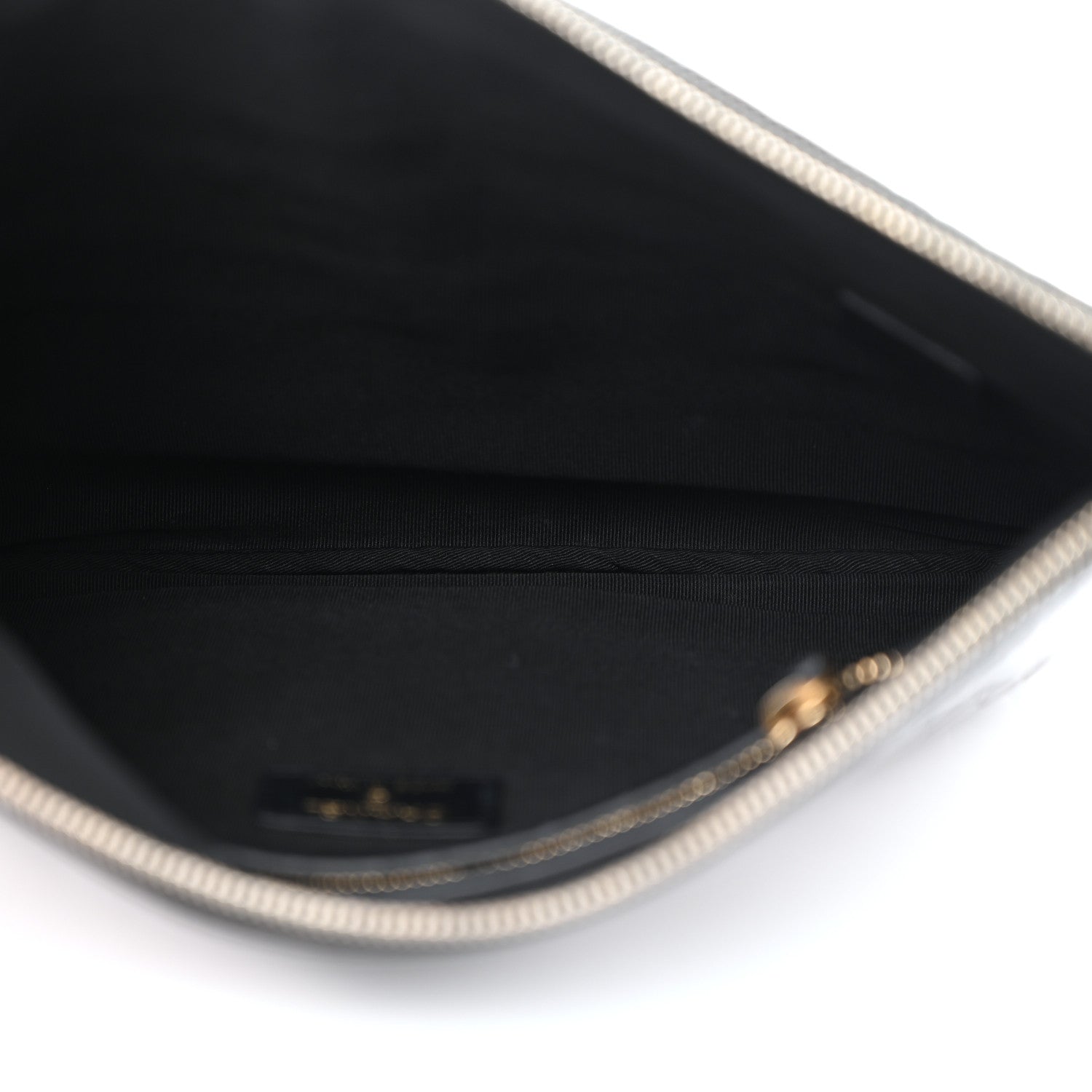 Chanel Calfskin Crocodile Embossed Cocodile Medium Cosmetic Case Black Gold 5 of 7
