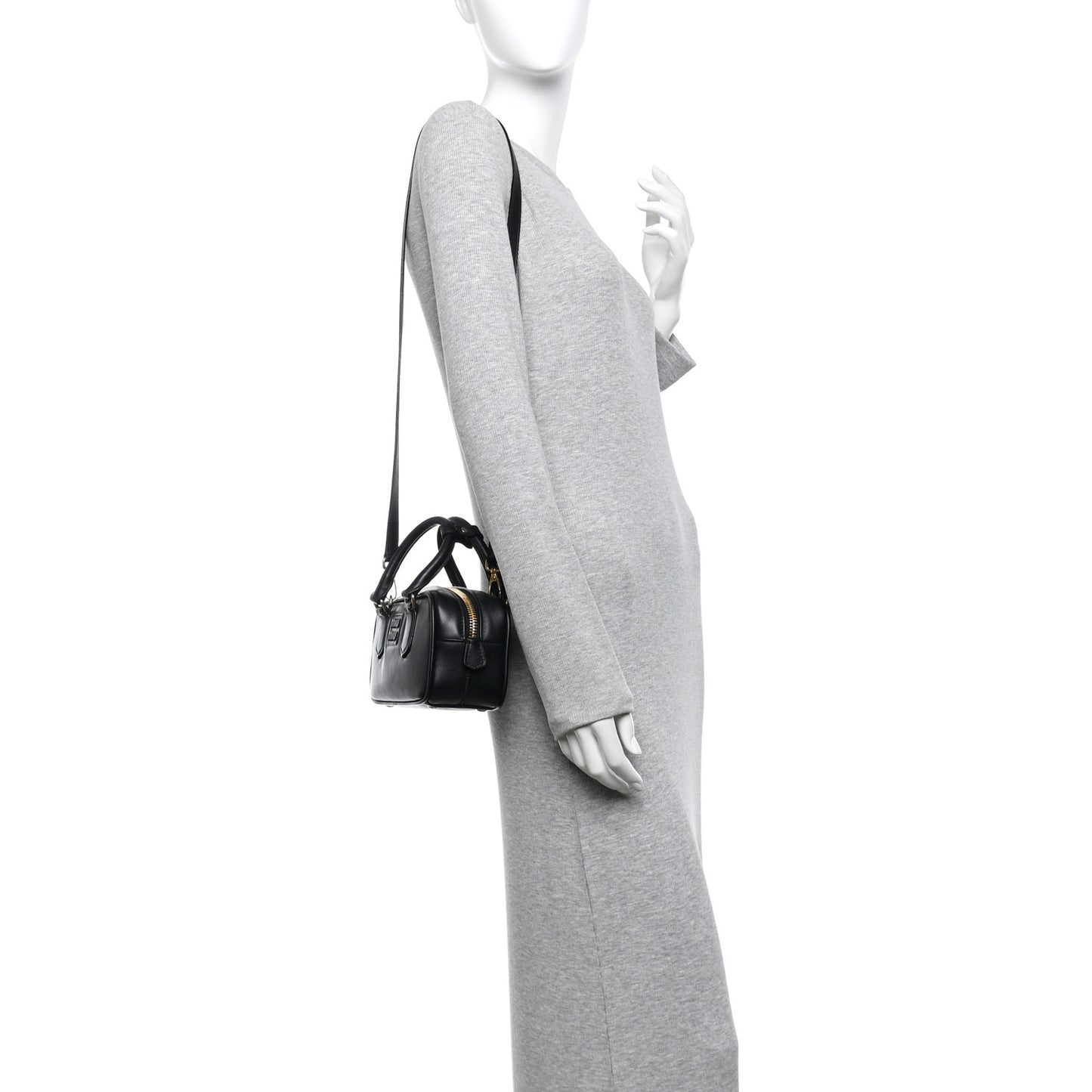 Calfskin Mini Arcadie Top Handle Bag Black