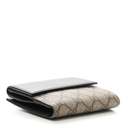 Gucci GG Supreme Monogram French Flap Wallet Black 4 of 8