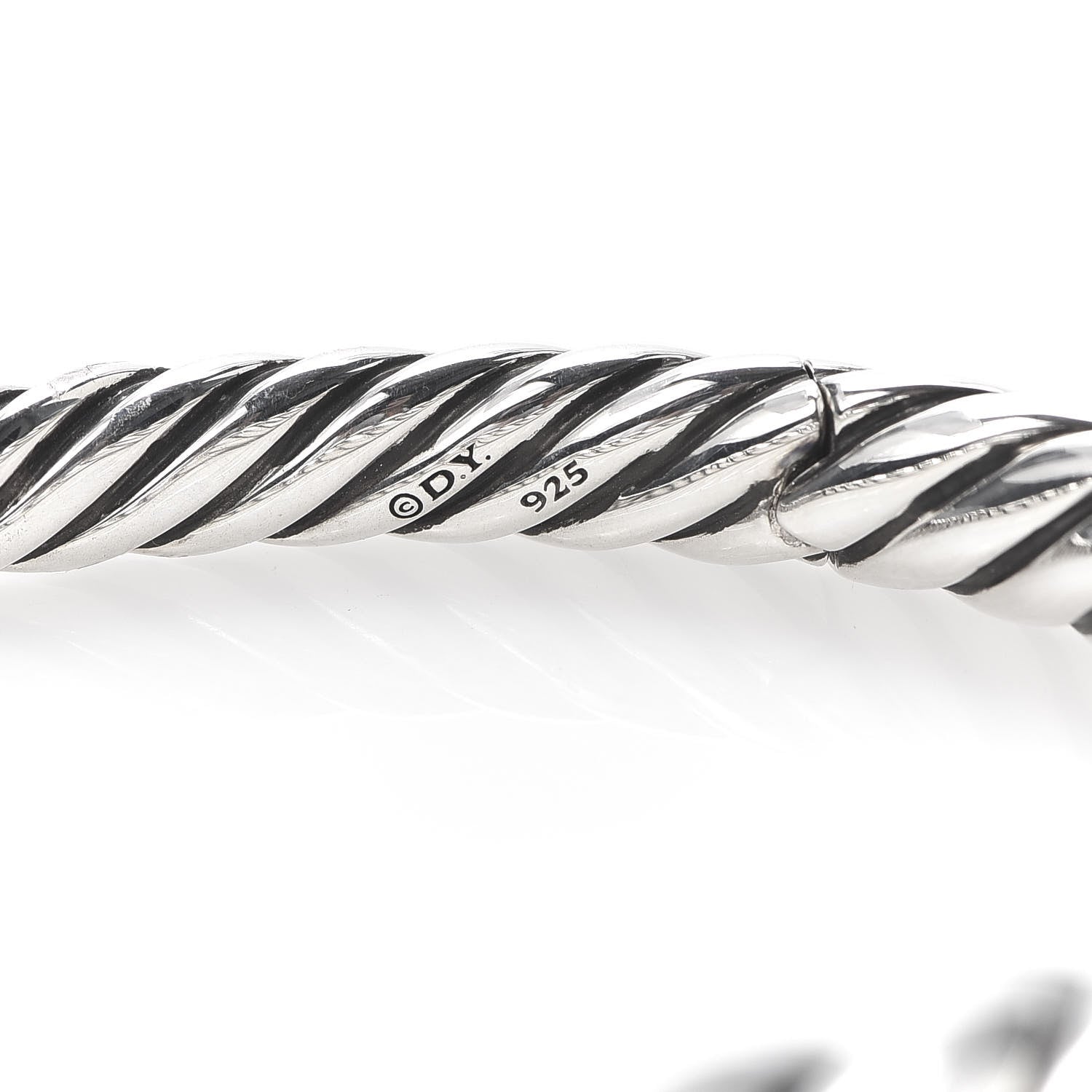 David Yurman Sterling Silver 17mm Pure Form Cable Bracelet 4 of 5