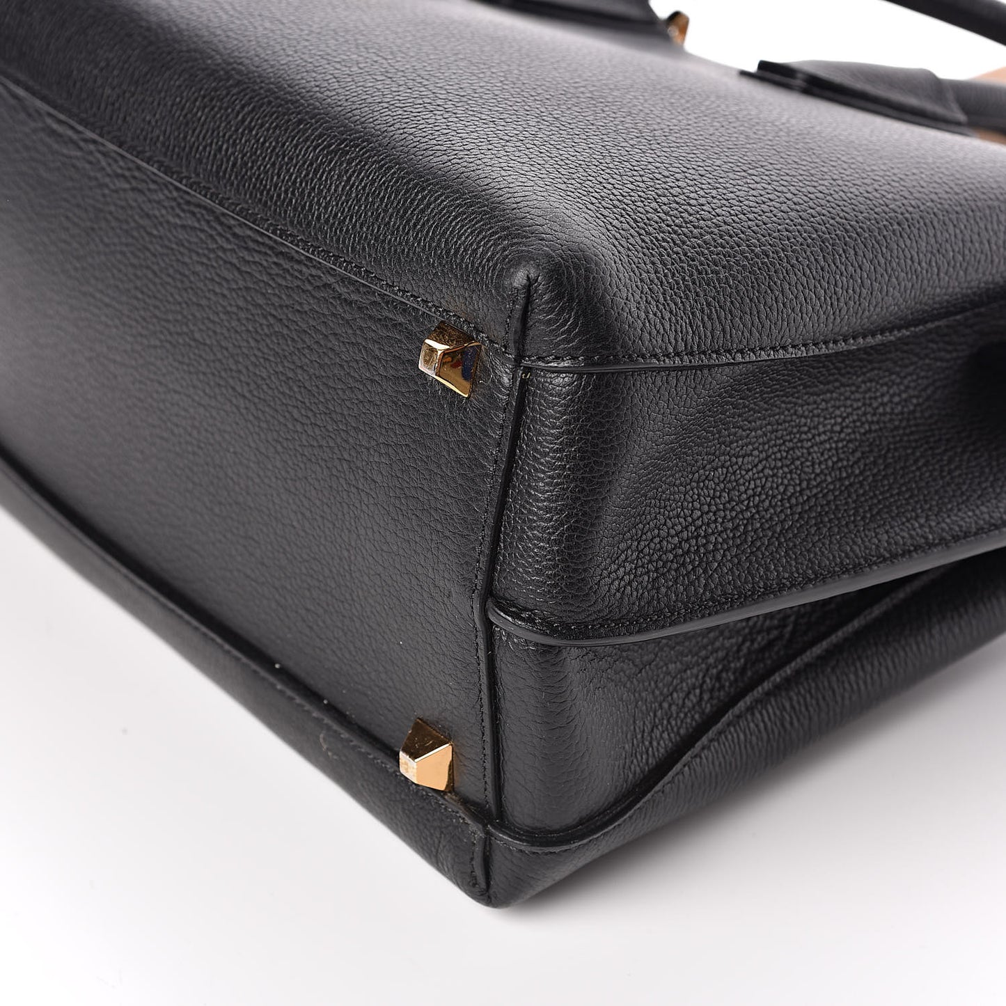 Grained Calfskin Medium Milla Tote Black