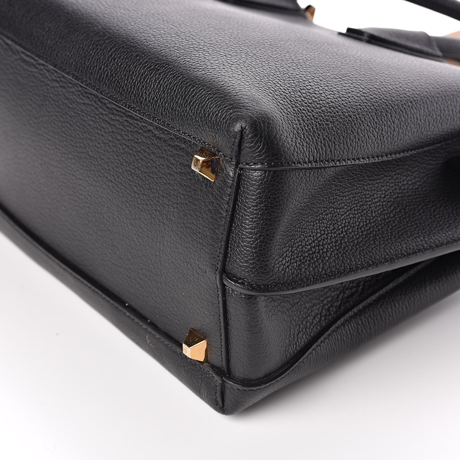 MCM Grained Calfskin Medium Milla Tote Black 8 of 10