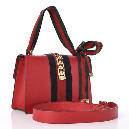 Gucci Calfskin Small Sylvie Shoulder Bag Hibiscus Red 4 of 8