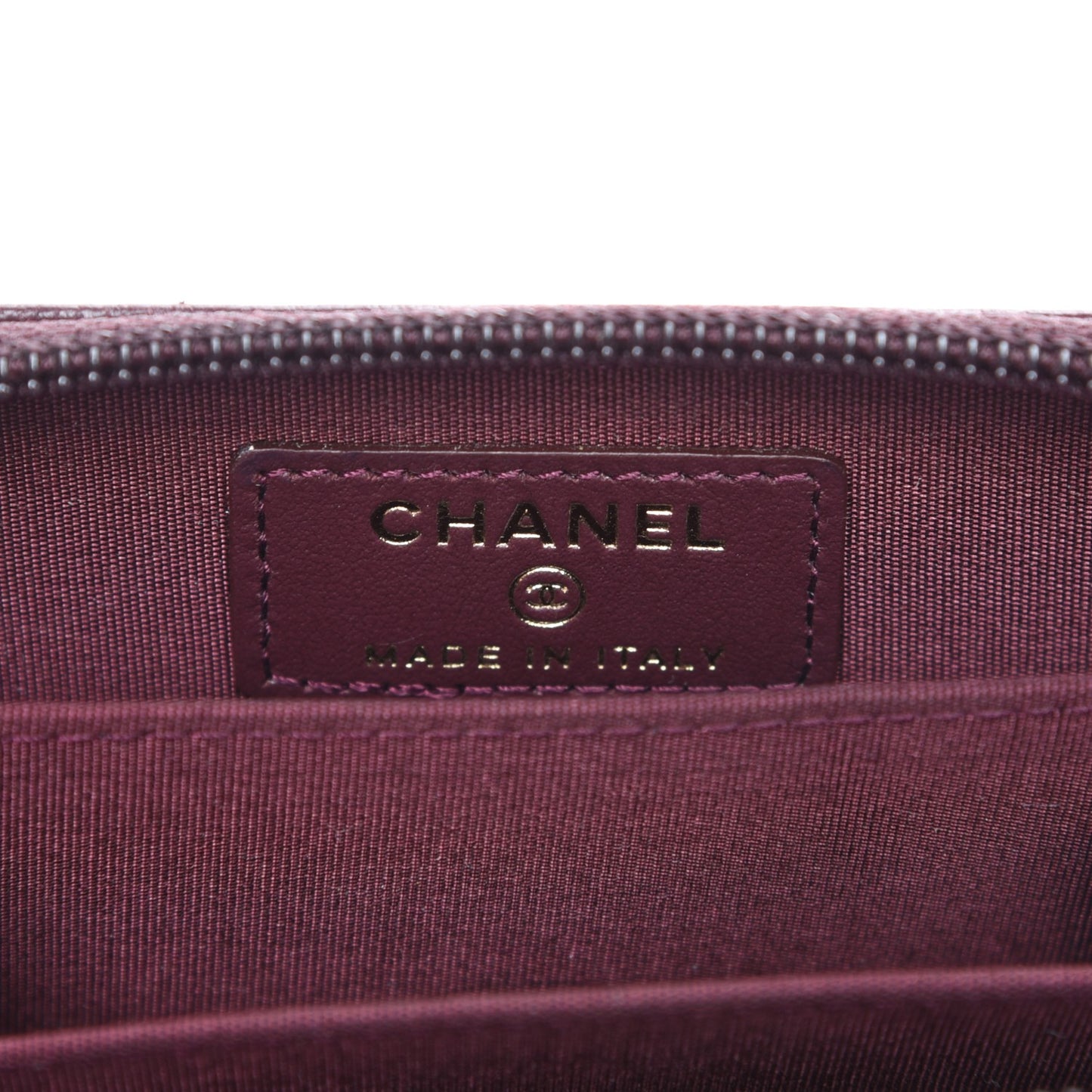 Caviar Quilted Boy Zip Around Coin Purse Wallet Dark Purple