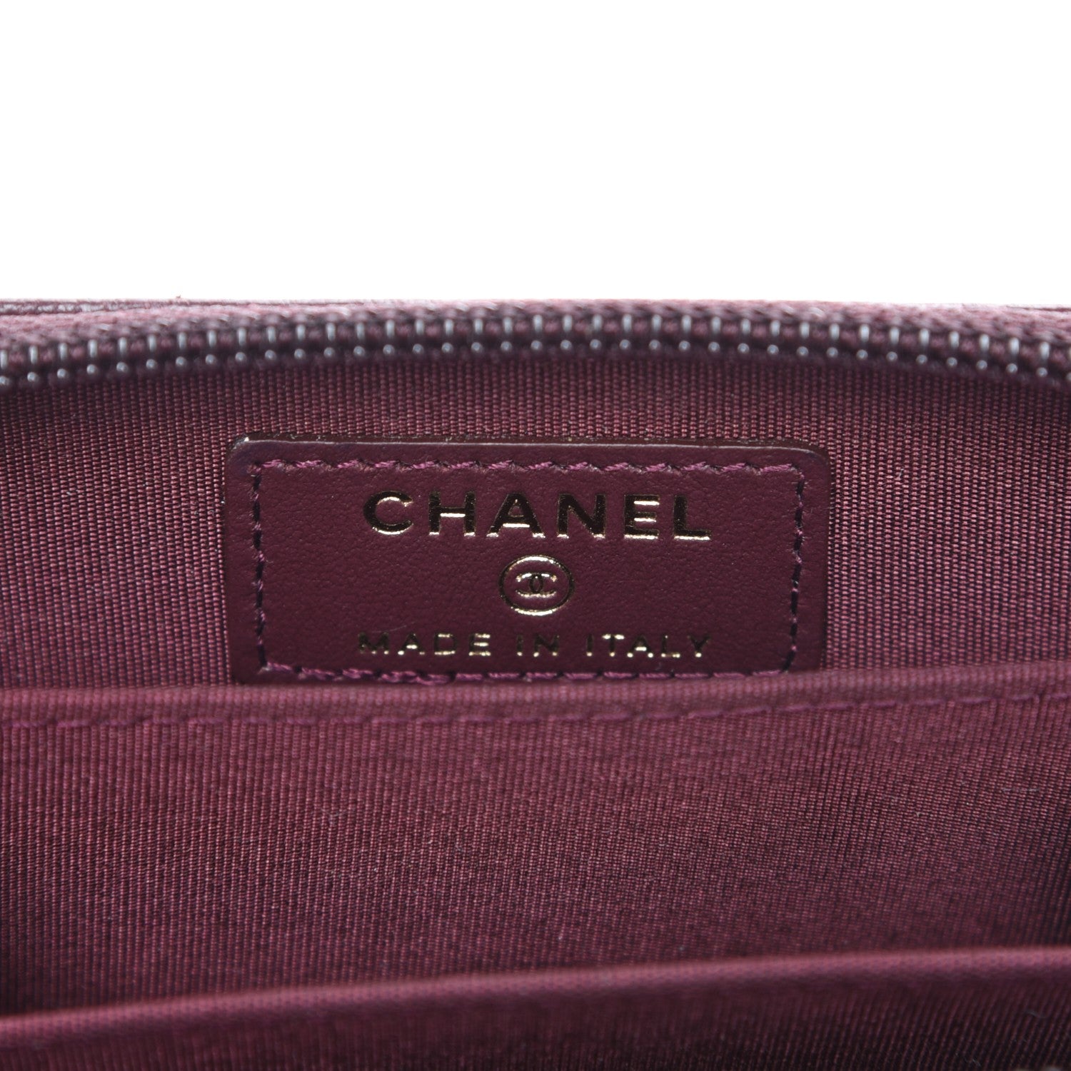 Chanel Caviar Quilted Boy Zip Around Coin Purse Wallet Dark Purple 6 of 8
