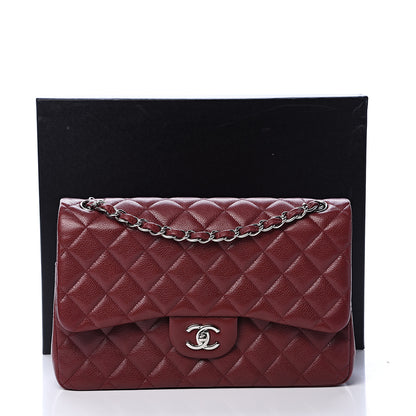 Chanel Caviar Quilted Jumbo Double Flap Dark Red 17 of 17