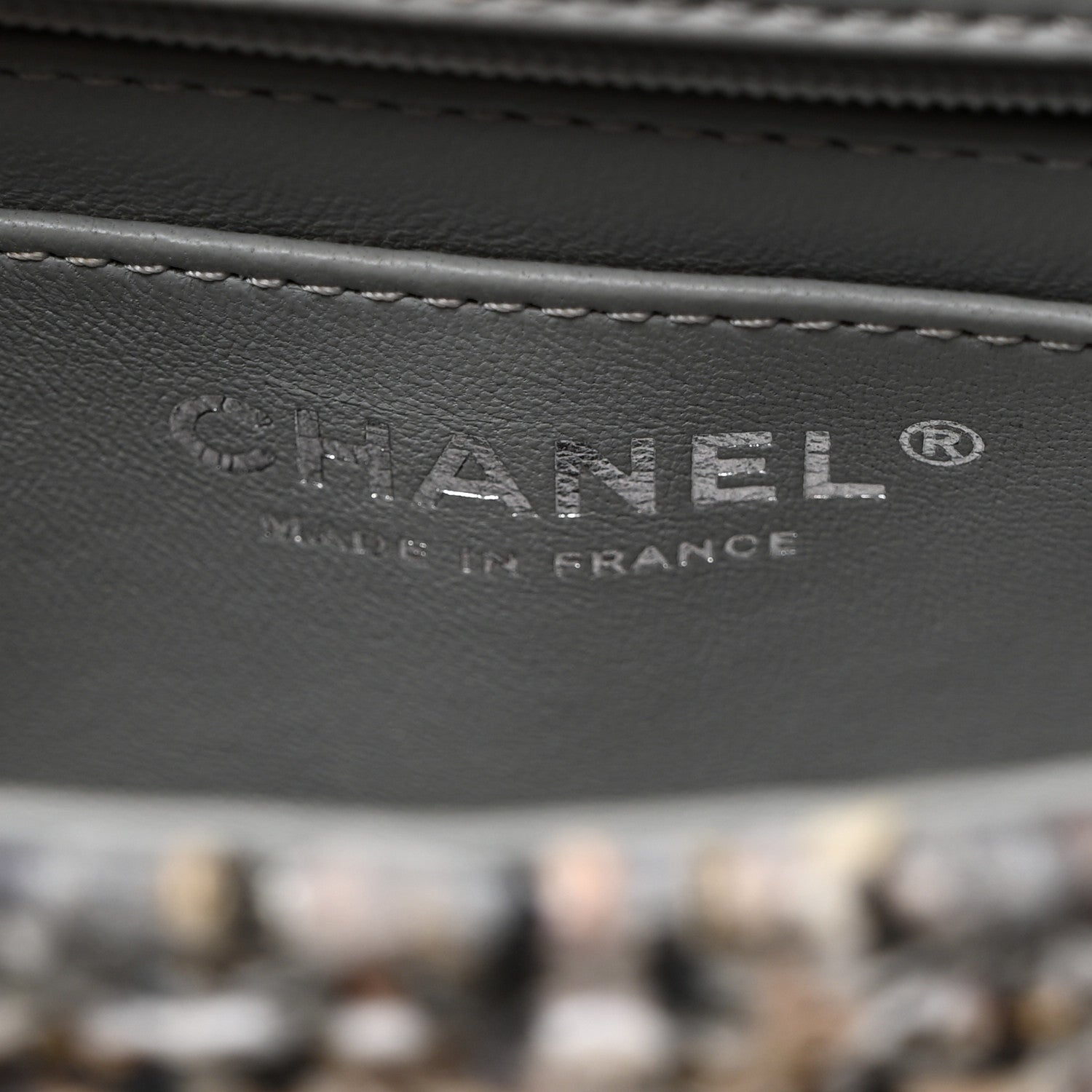 Chanel Tweed Quilted Mini Side Pearl Flap Bag Grey 6 of 10