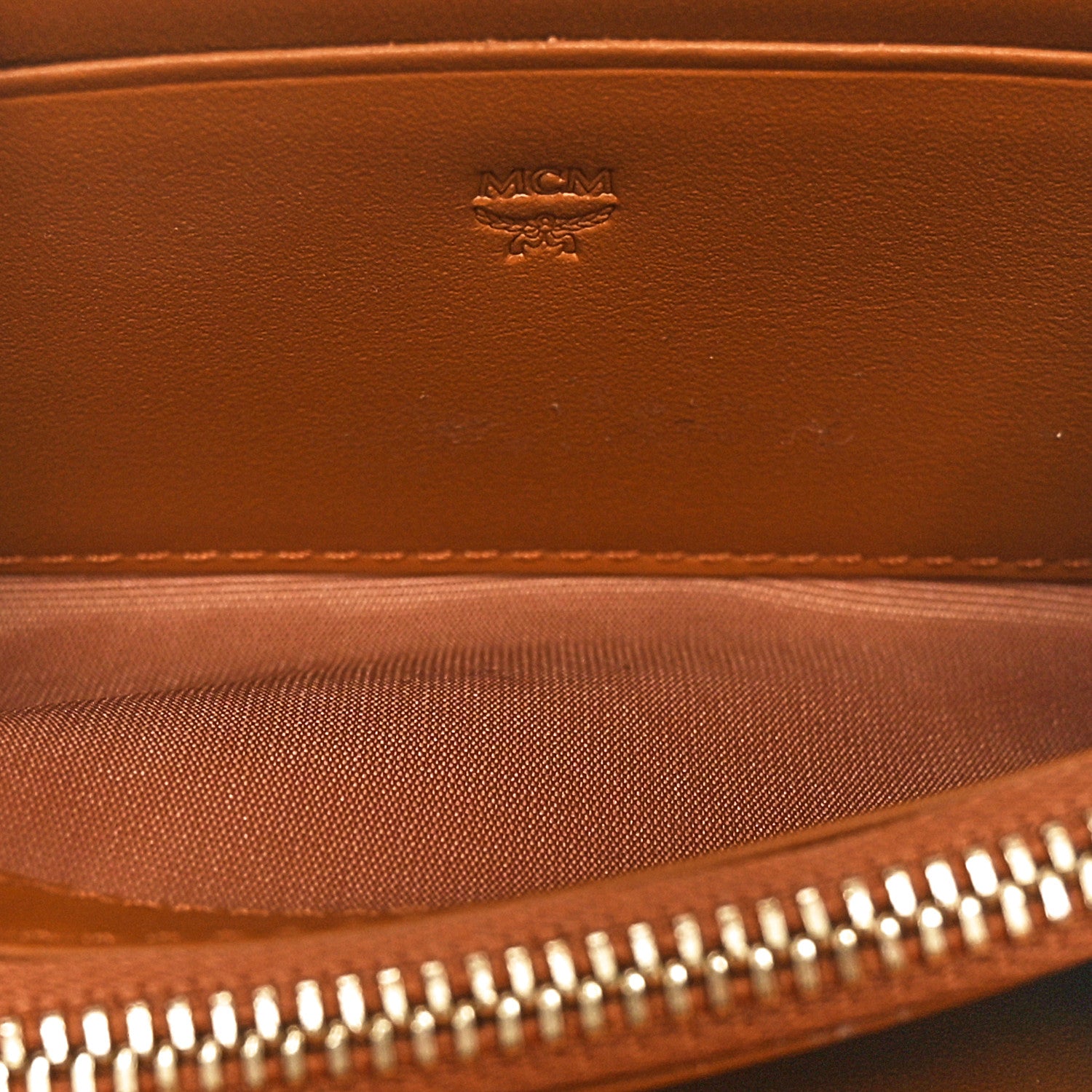 MCM Visetos Small Zip Around Wallet Cognac 5 of 9
