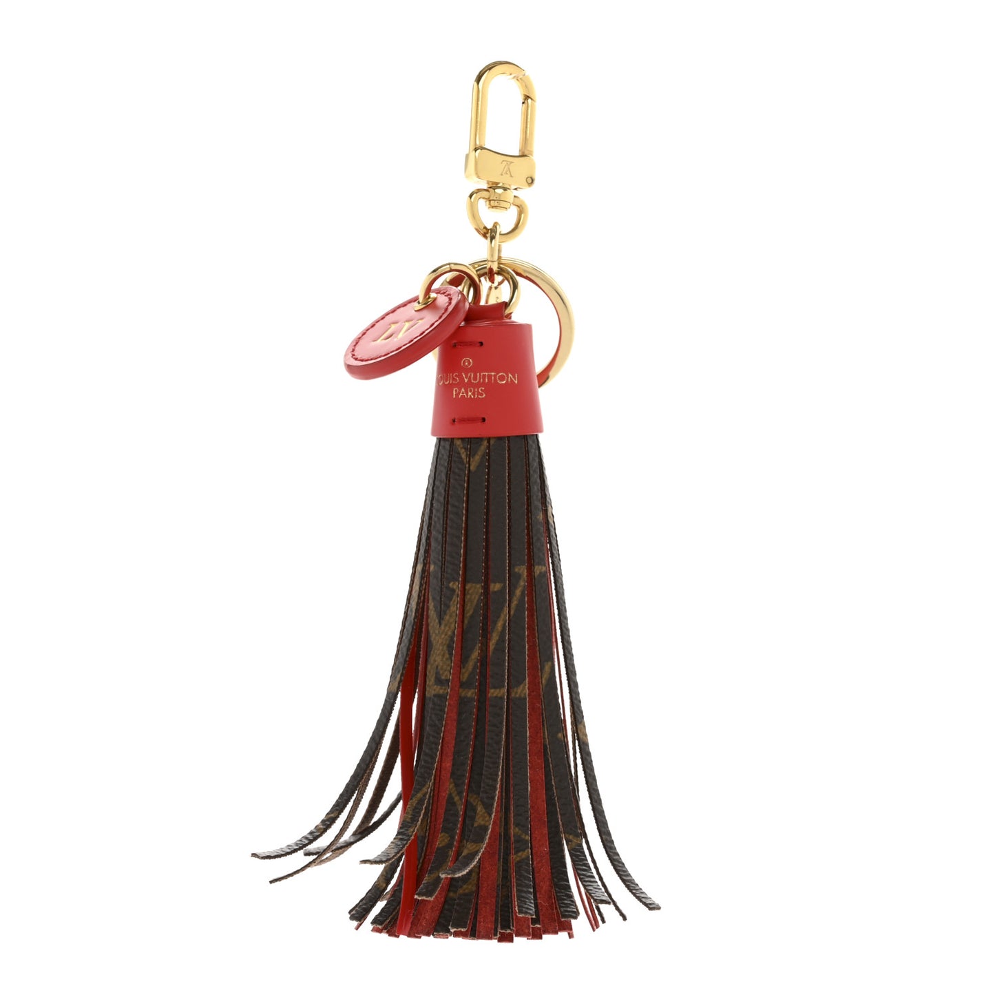 Monogram Tassel Bag Charm Red