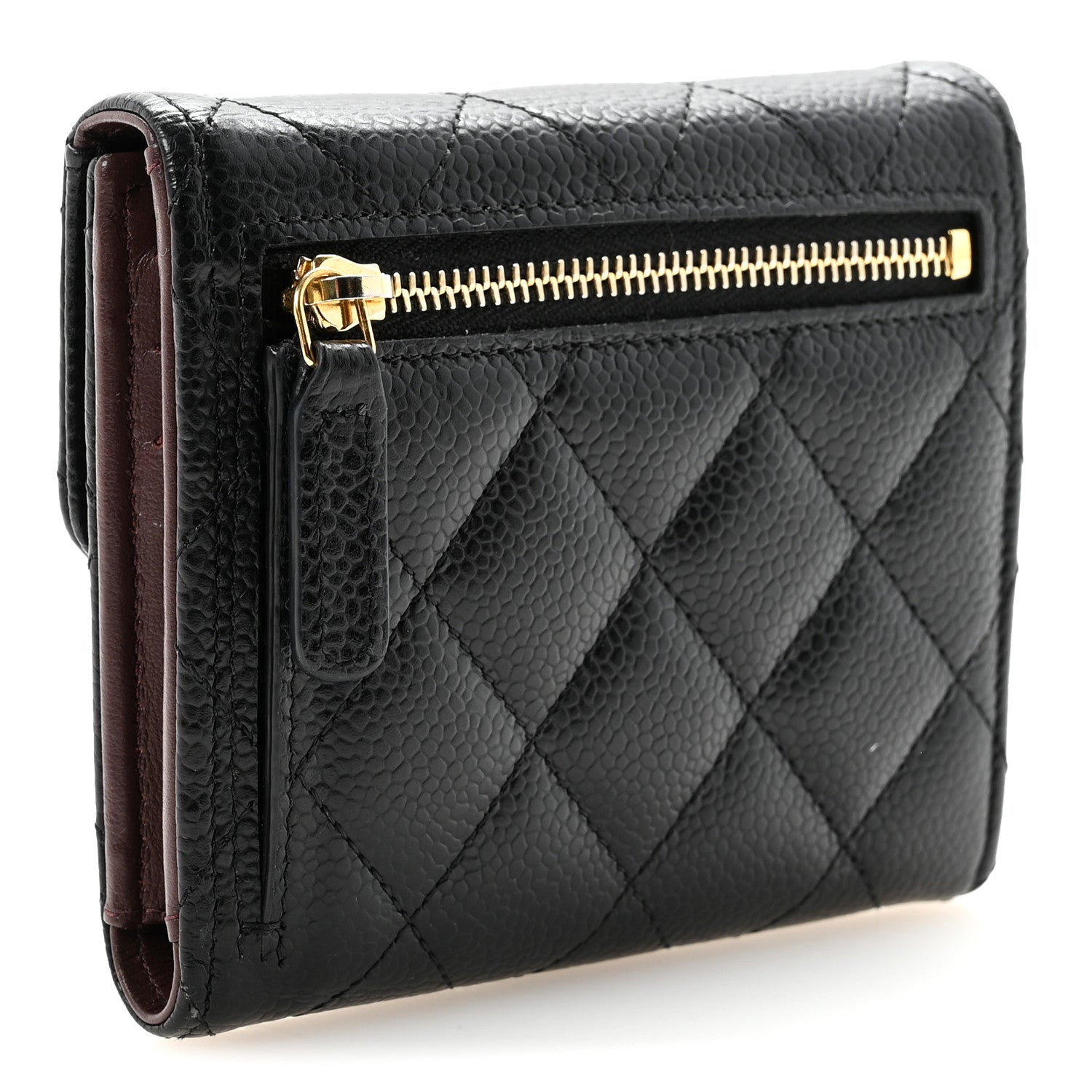Chanel Caviar Quilted Compact Flap Wallet Black 3 of 9