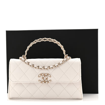 Chanel Caviar Quilted Chain Match Top Handle Phone Holder With Chain White 11 of 11