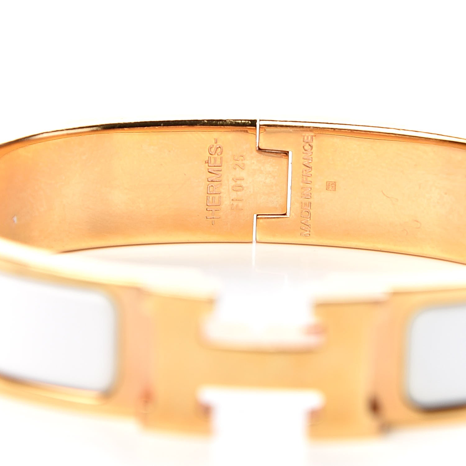 Hermes Enamel Narrow Clic Clac H Bracelet GM White 4 of 4