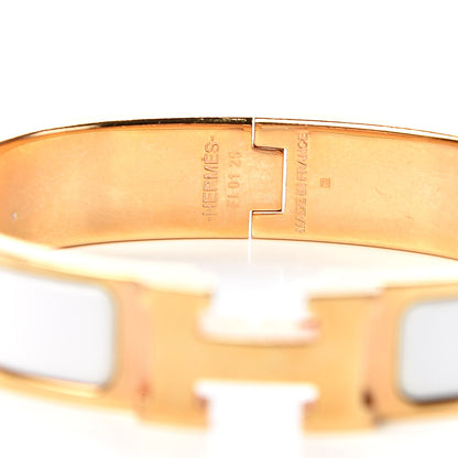 Hermes Enamel Narrow Clic Clac H Bracelet GM White 4 of 4