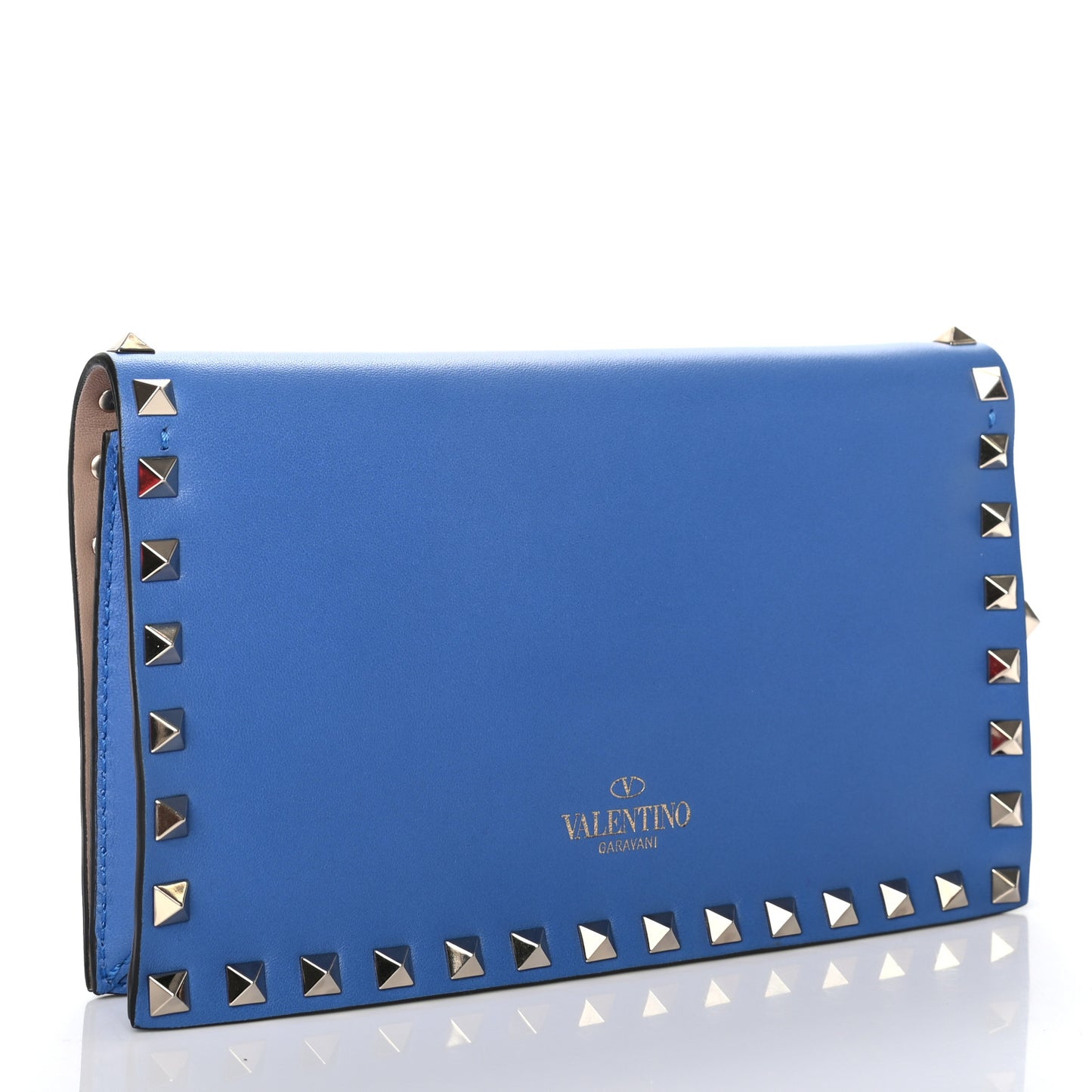 Nappa Small Rockstud Wristlet Clutch Light Sapphire
