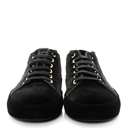 Chanel Velvet Womens CC Sneakers 35 Black 2 of 9