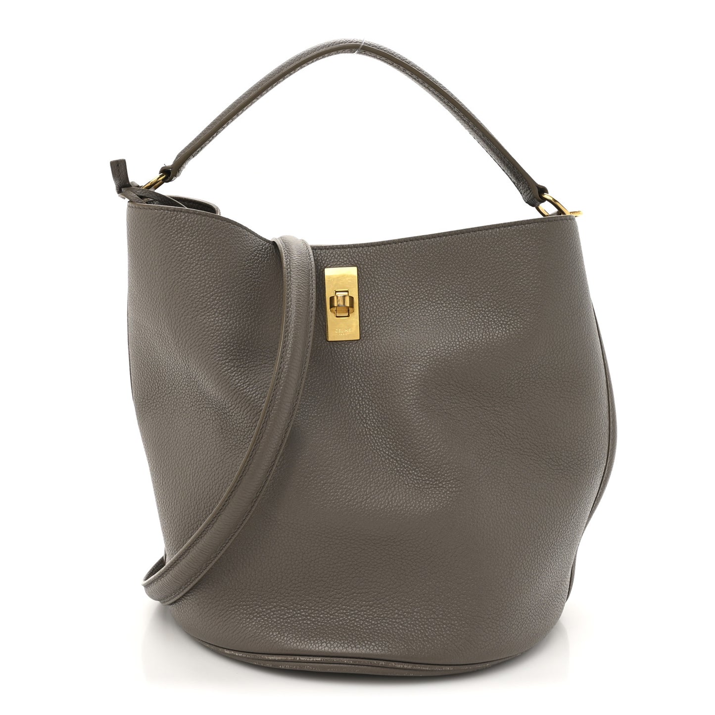 Supple Grained Calfskin Bucket 16 Bag Pebble