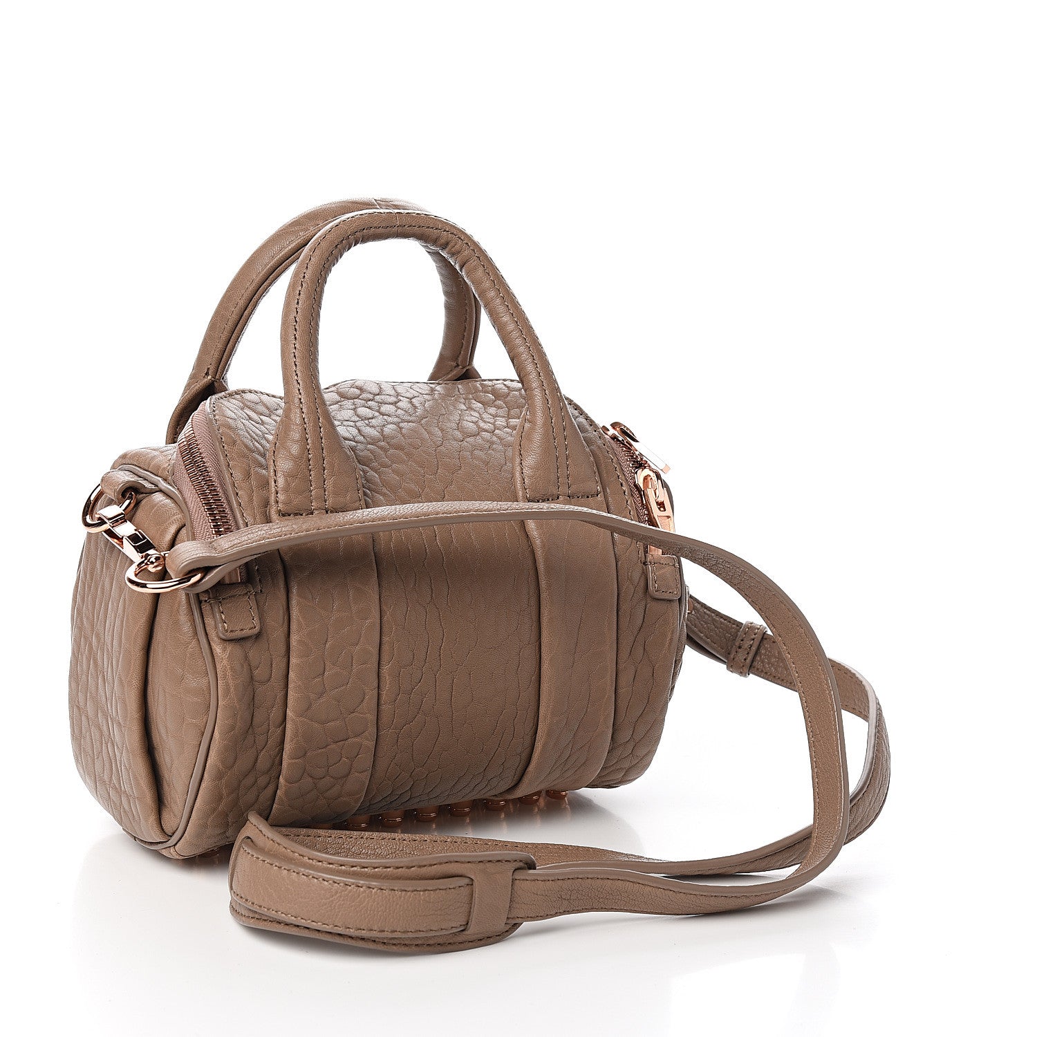 Alexander Wang Pebbled Lambskin Mini Rockie Latte Rose Gold Hardware 2 of 8