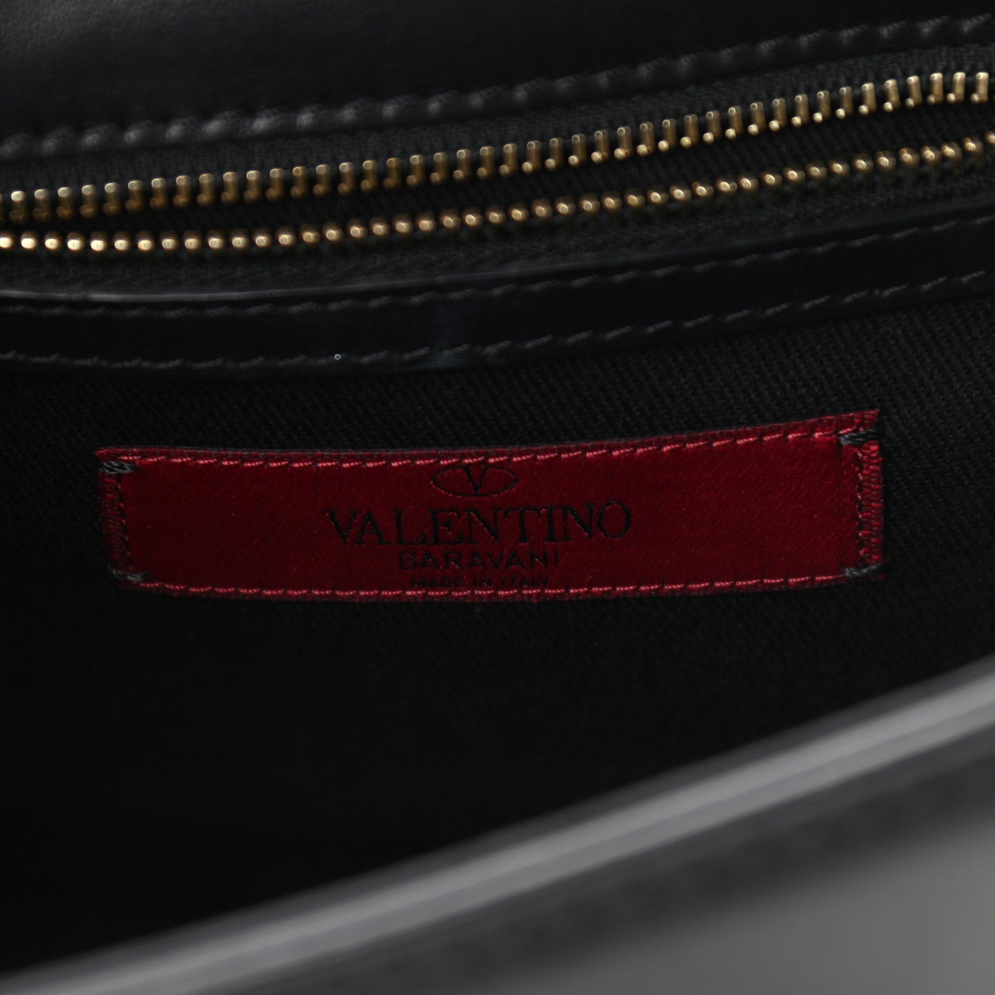 Vitello Small Glam Lock Rockstud Flap Black