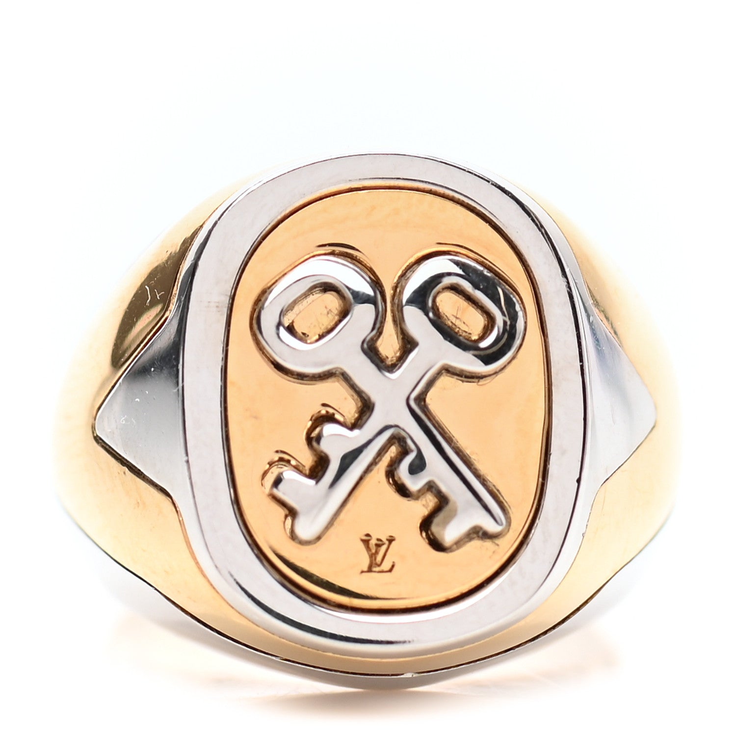 Louis Vuitton Signet Key Ring XS Gold Silver 1 of 6