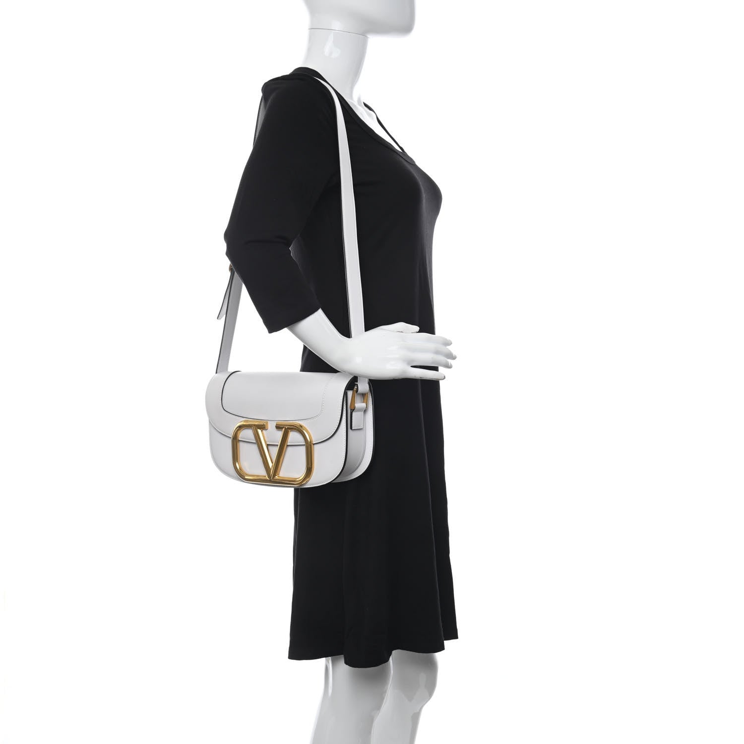Valentino Garavani Smooth Calfskin Supervee Shoulder Bag Optic White 2 of 12