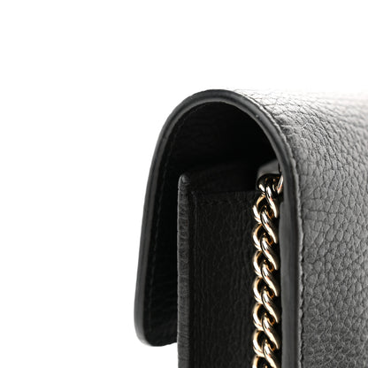 Gucci Dollar Calfskin Interlocking G Chain Wallet Black 10 of 11