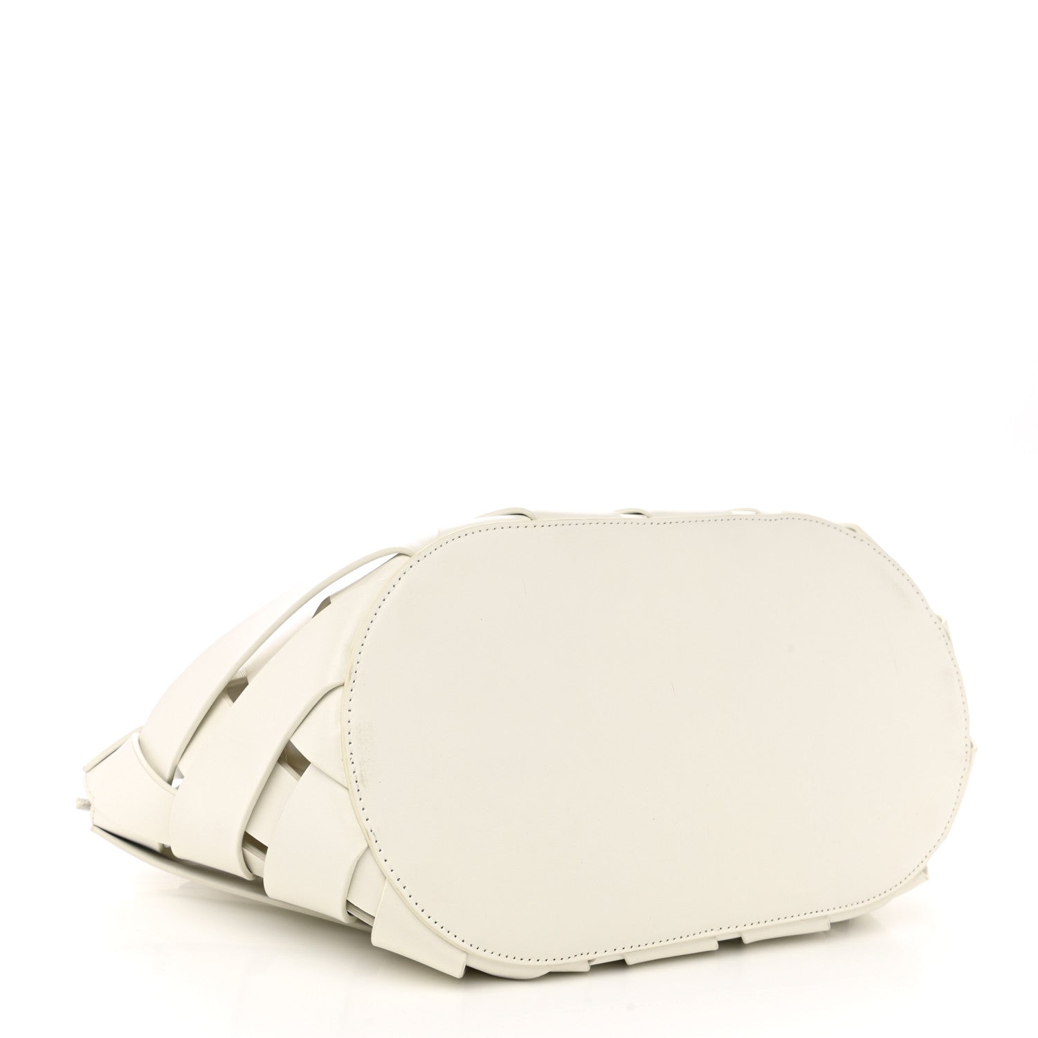 Bottega Veneta Calfskin The Point Weave Triangle Bag Chalk 5 of 12