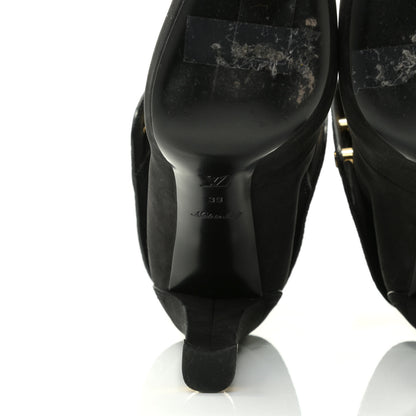 Louis Vuitton Suede Lace Up Ankle Boots 39 Black 9 of 14