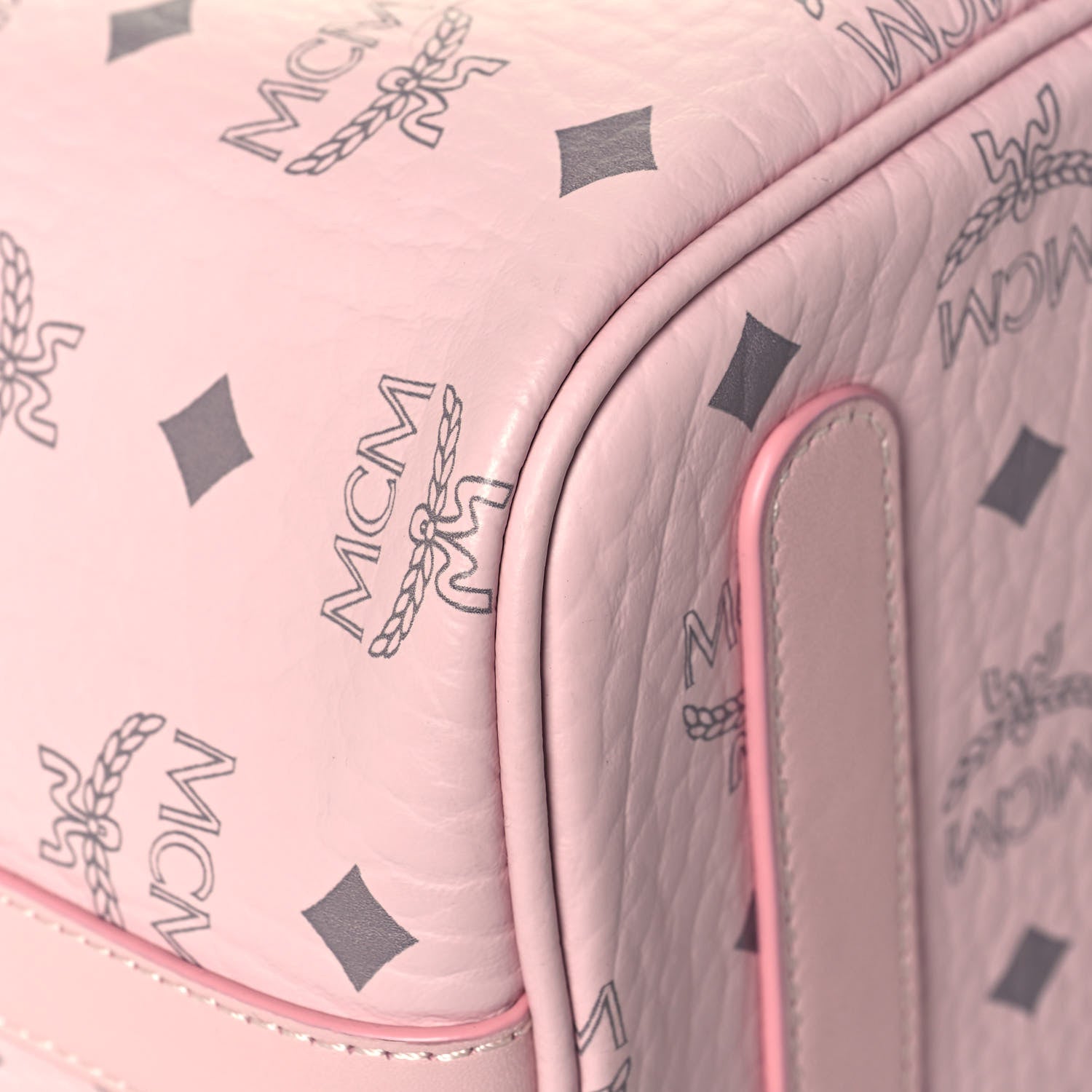 MCM Visetos Medium Delmy Shopper Tote Powder Pink 7 of 13