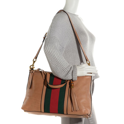 Gucci Leather Web Medium Rania Top Handle Bag Khaki 2 of 11