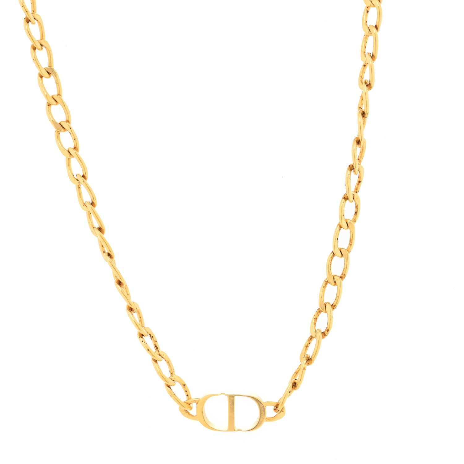 Christian Dior Metal Petit CD Choker Necklace Gold 1 of 3