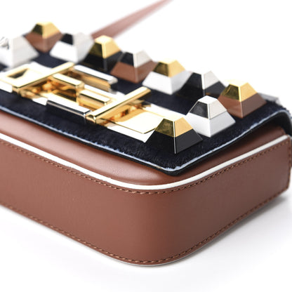Fendi Vitello Dolce Calf Hair Studded Mini 3Baguette Shoulder Bag Caramello Iris 8 of 10