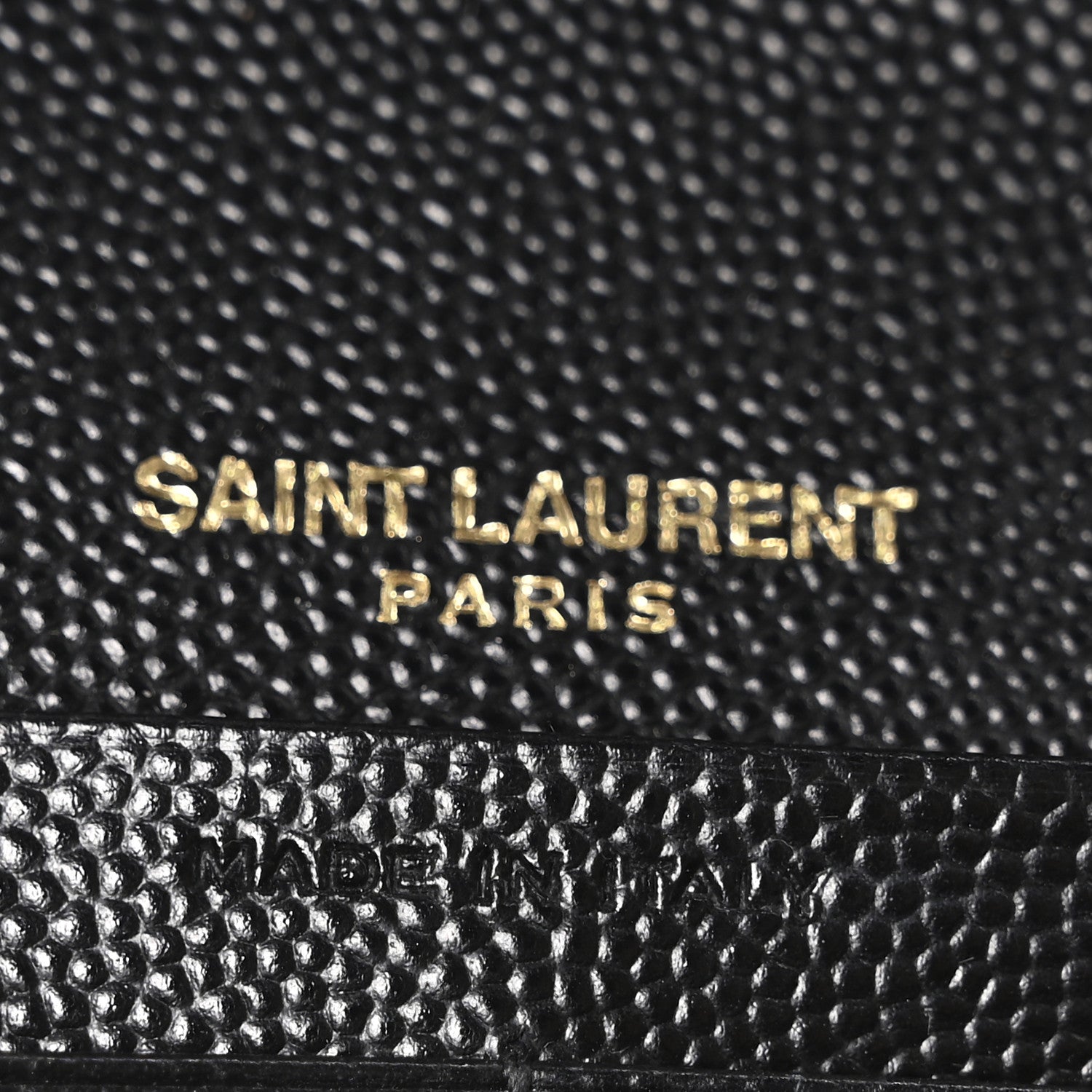 Saint Laurent Grain De Poudre Matelasse Chevron Monogram Chain Wallet Black 7 of 10